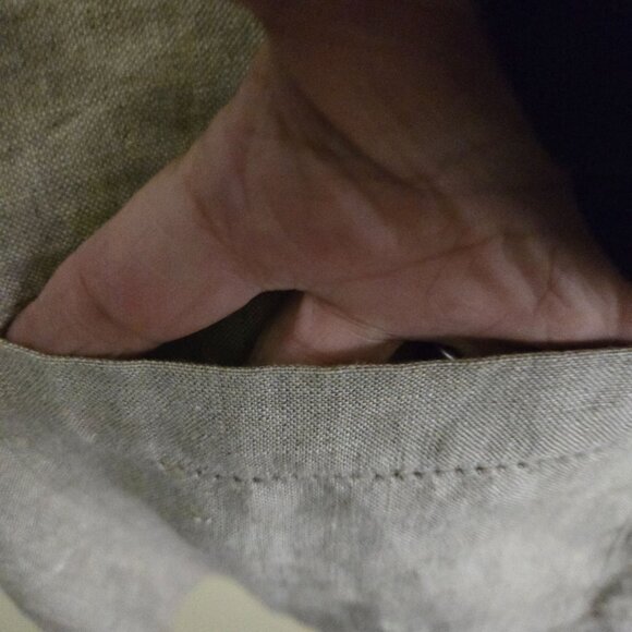 L.L. Bean Vintage 100% Linen Neutral Beige Lagonlook Button Front Tunic Size XL - Picture 3 of 5